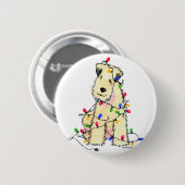 Weich überzogenes Wheaten Terrier - Weihnachten Button (Vorne & Hinten)