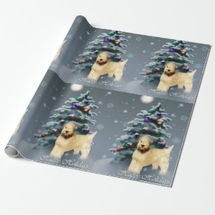 Weich überzogenes Wheaten Terrier-Weihnachten Geschenkpapier