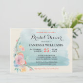 Weich und süß Aquamarines rosa Boho Brautparty Einladung (Stehend Vorderseite)
