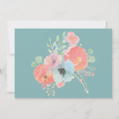 Weich und süß Aquamarines rosa Boho Brautparty Einladung (Rückseite)