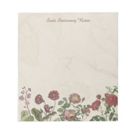 Weich Vintag, rot und Lila Wildblumen Notizblock