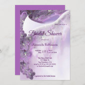 Weich-Violet-Orchid-Brautparty Einladung (Vorne/Hinten)