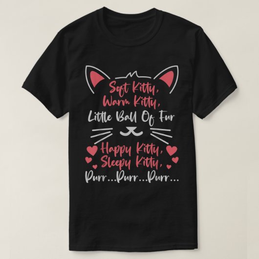 Weich warme Kätzchen Kleiner Ball Pelzkatze Schlaf T-Shirt (Design vorne)