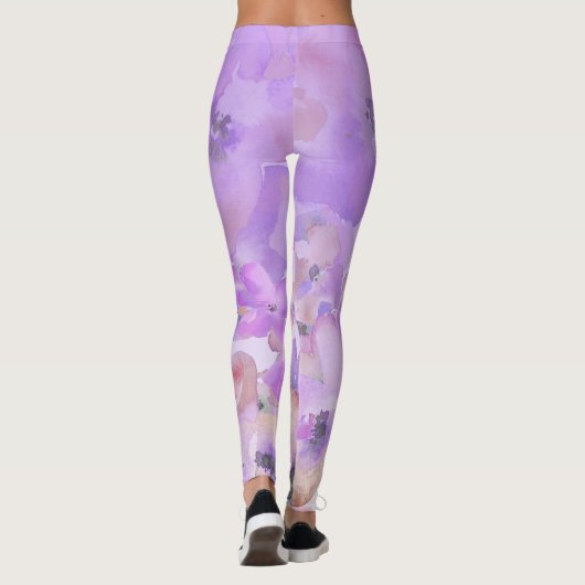 *~* weich weibliches mit BlumenAquarell Ombre Leggings (Rückseite)