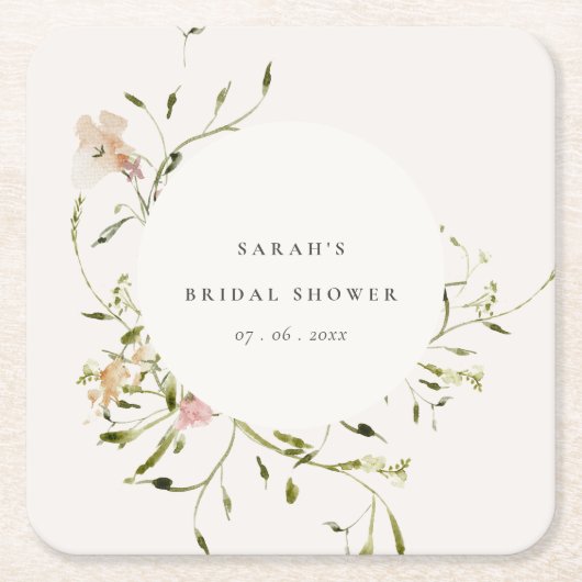 Weich-Weiden-Blumenkraut-Brautparty Rechteckiger Pappuntersetzer (Vorderseite)