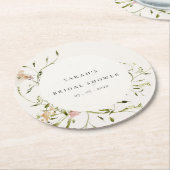 Weich-Weiden-Blumenkraut-Brautparty Runder Pappuntersetzer (Angewinkelt)