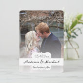 Weich weißes Banner-Foto Ankündigung Datum freihal (Stehend Vorderseite)