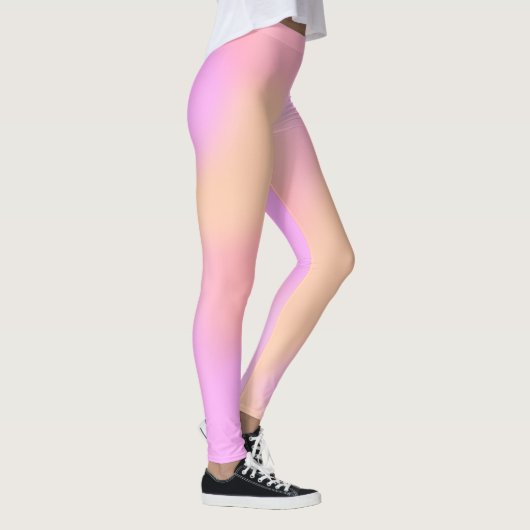 Weich weißes, hellrosa, blassfarbenes Marmor Print Leggings (Rechts)