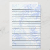 Weich zeichnete Blau-Blätter stationäres Briefpapier (Vorne/Hinten)