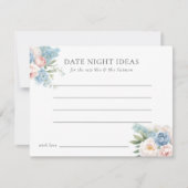 WEICHBLAU PINK BLUME BRAUTPARTY DATUM NACHT EINLADUNG (Vorderseite)