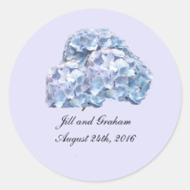 Weichblauer Hydrangeas Rundaufkleber Runder Aufkleber