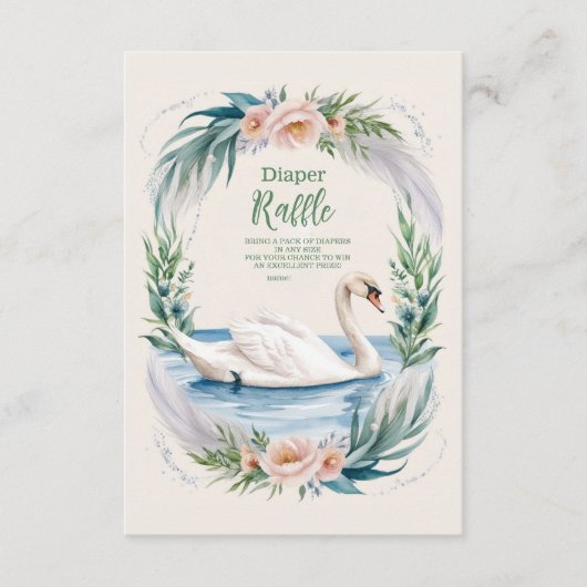 Weichblüte Schwanenschwanz-Diapper-Raffle Begleitkarte (Vorderseite)