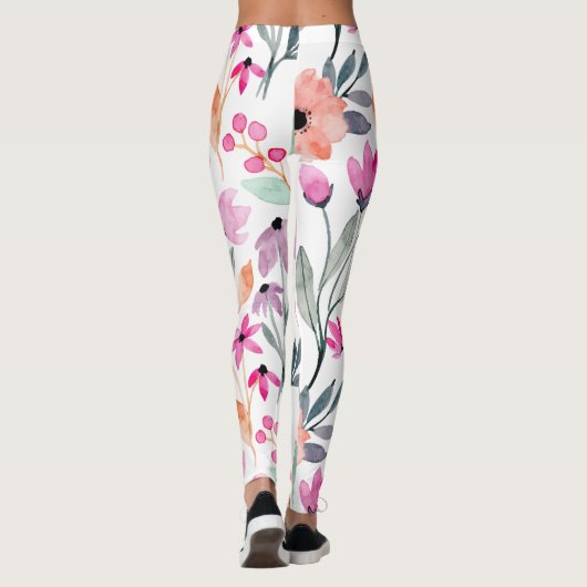 Weichblütenmuster-Blume Leggings (Rückseite)