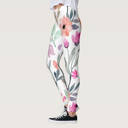 Weichblütenmuster-Blume Leggings (Links)