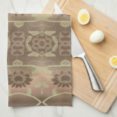 Weichbraun und grün geschirrtuch (Viertel Falte)