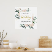 WEICHBUSH BLLORAL FRAME WATERCOLOR WEDING WILLKOMM POSTER (Küche)