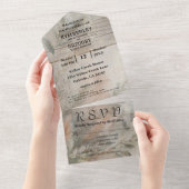 Weiche Abstrakt neutrale botanische Minimalistisch All In One Einladung (Abreißen)