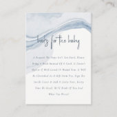 Weiche Abstrakte Blue Coastal Books für Babydusche Begleitkarte (Vorderseite)