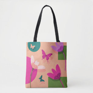 Weiche abstrakte Blumen-Einkaufstasche Tasche