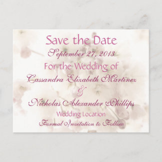 Weiche Apple-Blüten Save the Date Hochzeitspostkar Ankündigungspostkarte