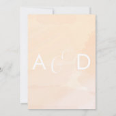 Weiche Apricot Wasserfarbe Einladung Hochzeit, Blu (Rückseite)