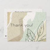 WEICHE AQUA GRAY MODERN ABSTRAKTE KUNSTWELLEN DANK POSTKARTE (Vorne/Hinten)