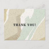 WEICHE AQUA GRAY MODERN ABSTRAKTE KUNSTWELLEN DANK POSTKARTE (Vorderseite)