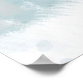 Weiche Aquamarine Abstrakte Pinselstriche Poster (Ecke)