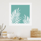 Weiche Aquamarine Blätter Poster (Küche)
