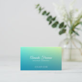 Weiche Aquamarine Gradient Background Massage Ther Visitenkarte (Stehend Vorderseite)