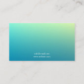 Weiche Aquamarine Gradient Background Massage Ther Visitenkarte (Rückseite)