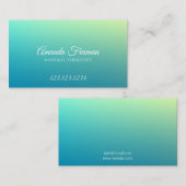 Weiche Aquamarine Gradient Background Massage Ther Visitenkarte (Vorne/Hinten)