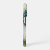 Weiche, Aquamarine Grünpalmen Wasserfarben iPhone 16 Hülle (Rechte Seite)