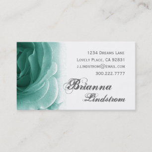 Weiche aquamarine Rosen-Geschäfts-Karten-Schablon Visitenkarte