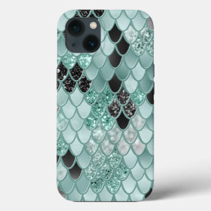 Weiche Aquamarine schwarze Meerjungenskala Glam #1 Case-Mate iPhone Hülle