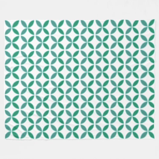 Weiche, aquamarine und blaugrüne Kreise oder Blume Fleecedecke (Vorderseite (Horizontal))