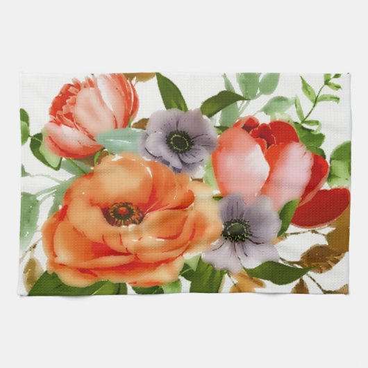 Weiche Aquarell-Blume Geschirrtuch (Horizontal)