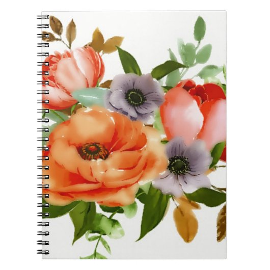 Weiche Aquarell-Blume Notizblock (Vorderseite)