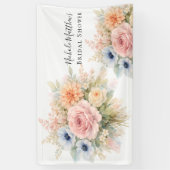 Weiche Aquarell-Blumen-Brautparty Banner (Vertikal)