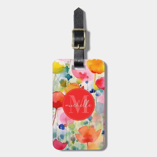Weiche Aquarell-Blumen-Gepäckanhänger Gepäckanhänger (Vorderseite vertikal)