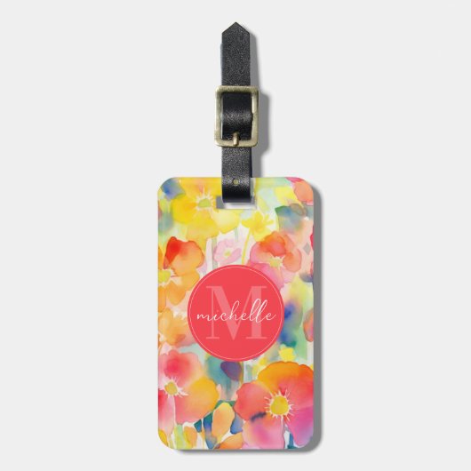 Weiche Aquarell-Blumen-Gepäckanhänger Gepäckanhänger (Vorderseite vertikal)