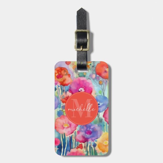 Weiche Aquarell-Blumen-Gepäckanhänger Gepäckanhänger (Vorderseite vertikal)