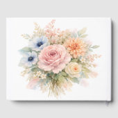 Weiche Aquarell-Blumenhochzeit Gästebuch (Rückseite)