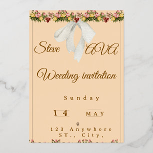 Weiche Aquarell-Hochzeitseinladung Folieneinladung