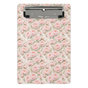 Weiche Aquarell-Pfingstrose Floral Nahtloses Muste Mini Klemmbrett