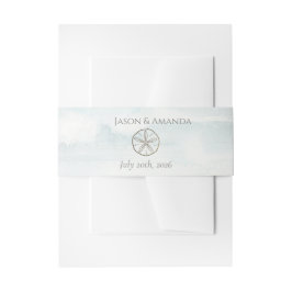 Weiche Aquarell-Sand-Dollar-Bauchbinde Einladungsbanderole