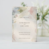 Weiche Aquarell-Schottische Distel Save the Date | (Stehend Vorderseite)