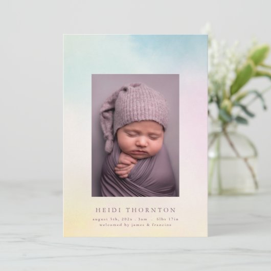 Weiche Aquarellbinde-Foto Ankündigung (Stehend Vorderseite)