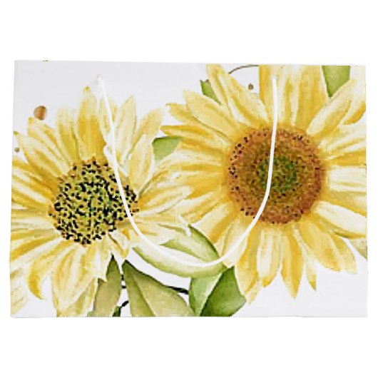 Weiche Aquarellblumen Große Geschenktüte (Rückseite)