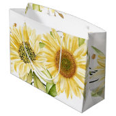 Weiche Aquarellblumen Große Geschenktüte (Rückseite Schrägansicht)